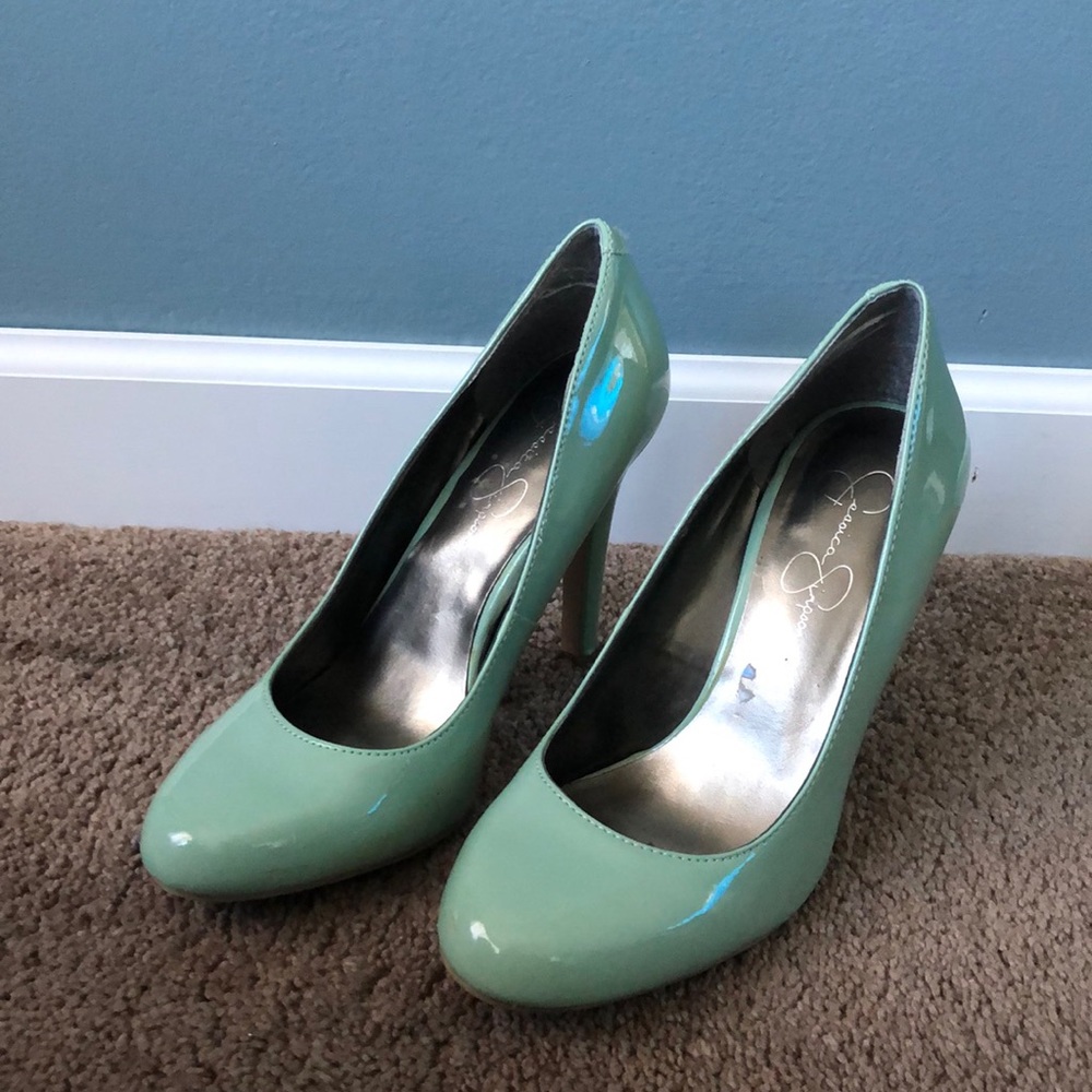 Jessica Simpson Teal Heels